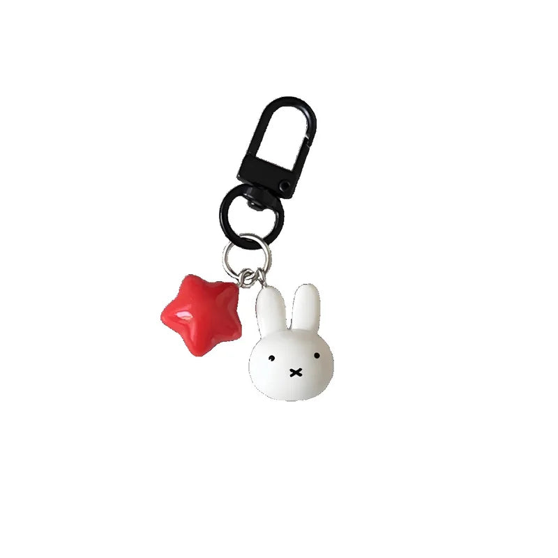 Kawaii Miffy Rabbit Keychain Cartoon Star Bag Charm for Gifts & Accessories