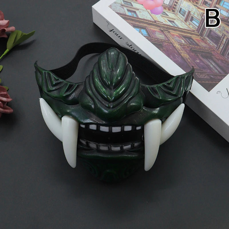 Japanese Oni Demon Mask Halloween Cosplay Horror Party Prop - Unisex