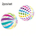 Colorful 15.35-Inch Inflatable Beach Ball - 2 Pack for Pool & Beach Games