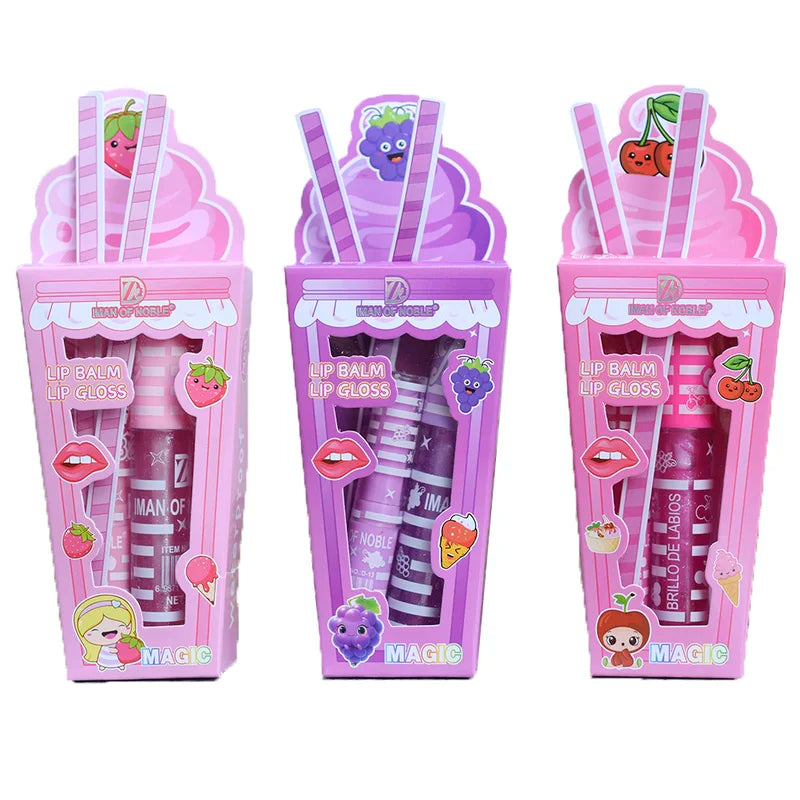 3PCS Lip Gloss and Lip Balm Set - Waterproof, Long-Lasting, Hydrating