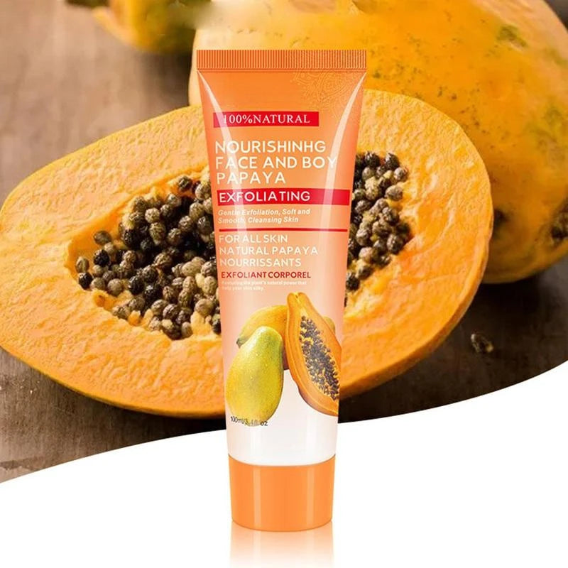 Natural Papaya Exfoliating Face & Body Gel Scrub - 100ml Peeling Cream