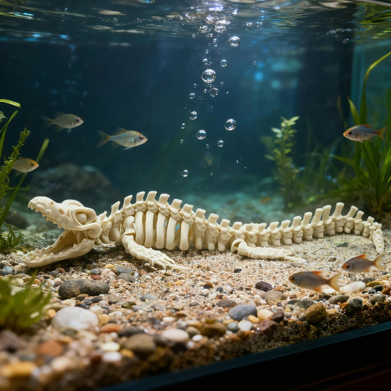 Dinosaur Skeleton Model for Aquarium Decoration Marine Reptile Display