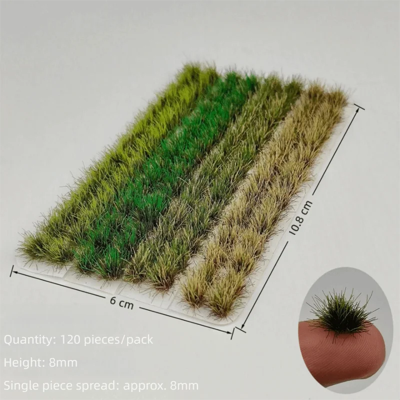120pcs Multicolor Self-Adhesive Miniature Grass Tufts for Model Dioramas and Layouts