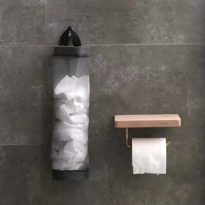 Wall Mount Plastic Grocery Bag Holder Dispenser Kitchen Storage Organizer