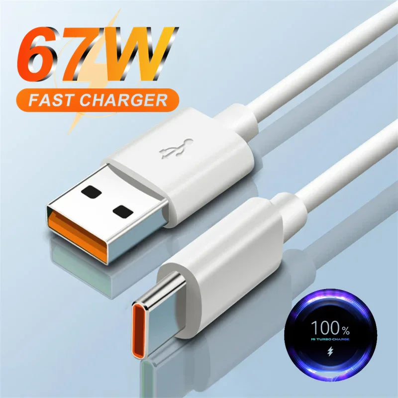 67W Fast USB Charger for Xiaomi Redmi POCO Type C Wall Adapter