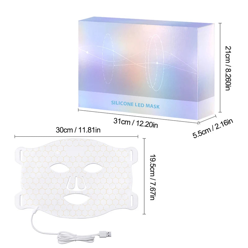 7 Colors LED Face Mask with Silicone Gel for Skin Rejuvenation & Oil Control