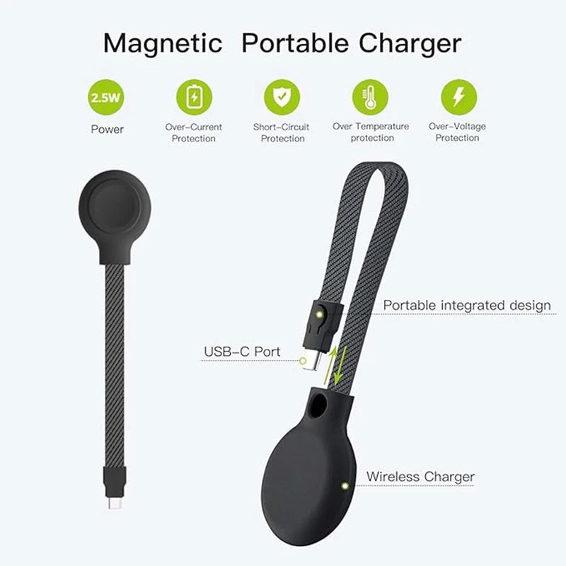 Wireless Magnetic Charger for Samsung Galaxy Watch Ultra, 8, 7, 6, 5 - Portable Fast Charging