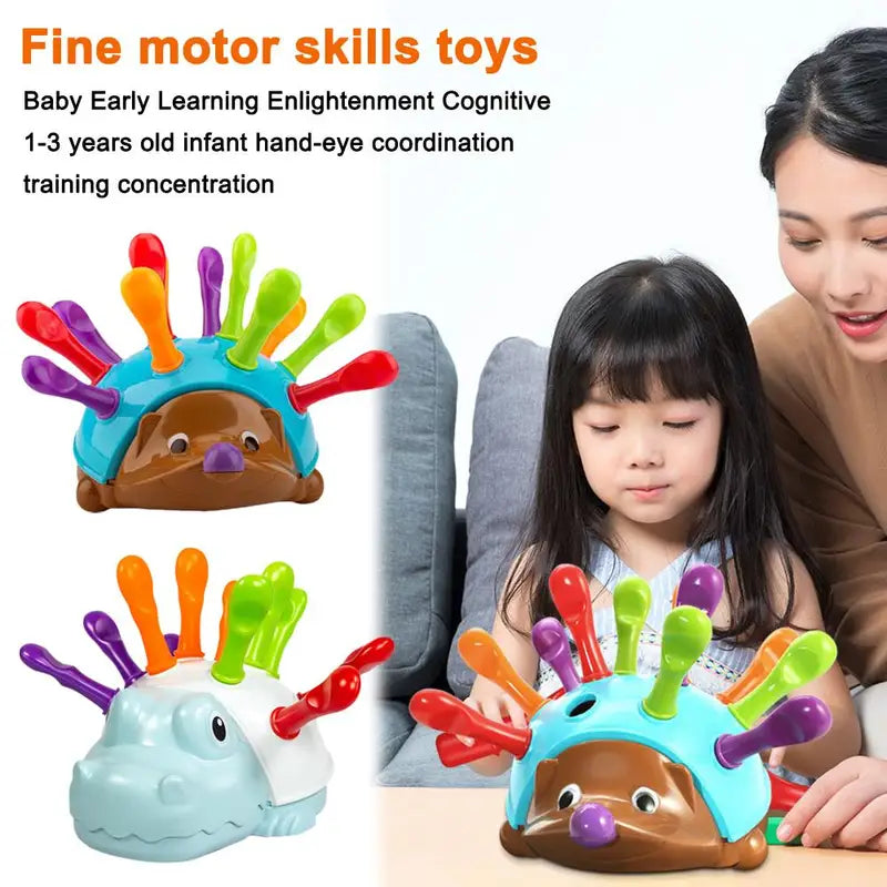Early Education Hedgehog Toy for Kids 1-3 Years - Fine Motor & Hand-Eye Coordination