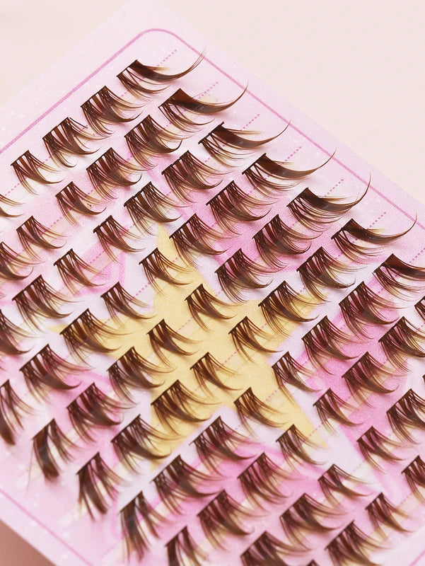 Natural Fox-Style False Eyelashes - Hand-Made, Length 0.5-1cm, Customizable Look