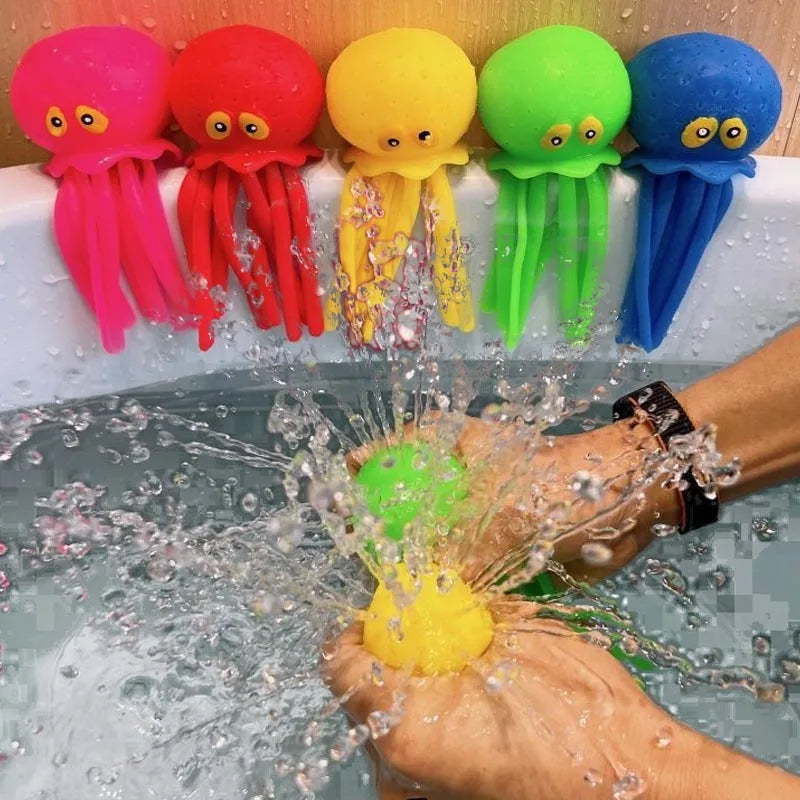 Baby Bath Toys Sponge Octopus Water Absorbing Stress Relief Playset for Children