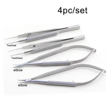 Medical Instrument Set with Forceps Needle Holders Scissors & Silicone Sterilization Tray