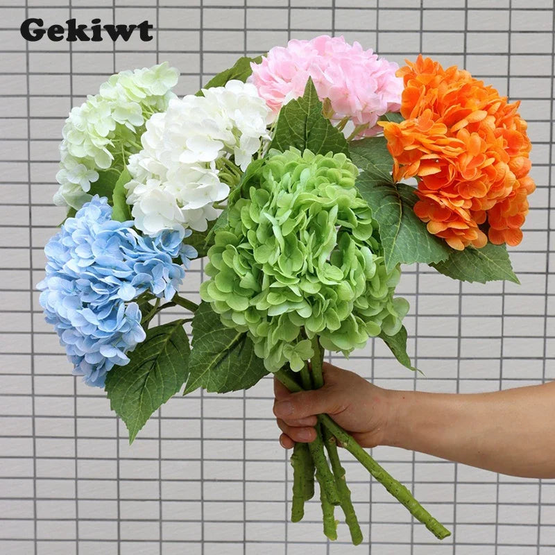 Large Real Touch Hydrangea Artificial Flowers for Wedding & Home Decor