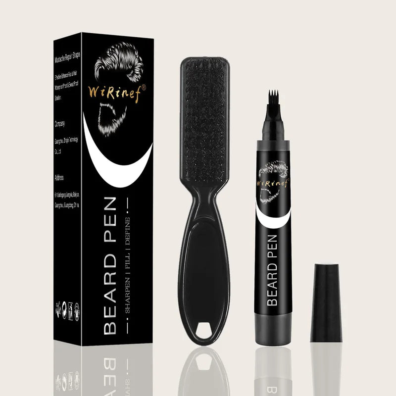 Multi-Pack Beard Pen Kit for Styling and Covering Facial Hair Patches - Black & Natural Finish