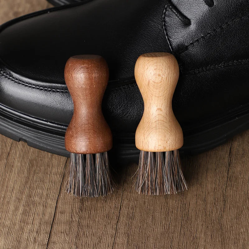 Mini Horse Hair Oiling & Shoe Brush - Beech Small Fur Leather Care Tool