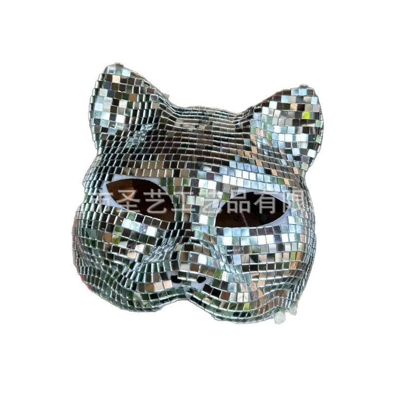 Disco Reflective Glass Mirror Mask Halloween Costume for Women & Teens