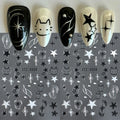 Nail Art Decals & Foils - Cat & Dog Animal Stickers for Manicure, 2 Sheets
