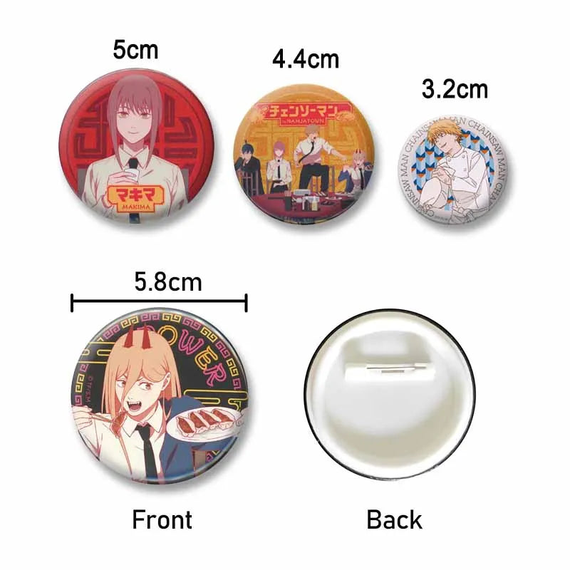 Anime Lapel Pins - Makima Denji Aki Meme Brooch Jewelry Badge Customizable
