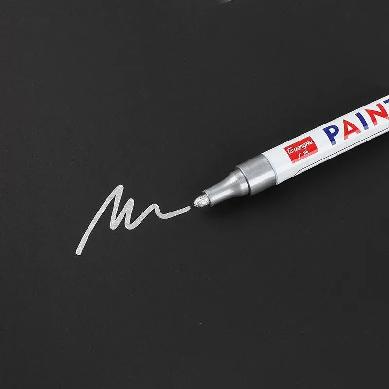 White Paint Marker Pens - Waterproof, Oily, Large Capacity, Multiple Tip Sizes