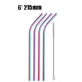 Reusable Metal Drinking Straws Set - 304 Stainless Steel, Bent & Straight with Cleaning Brush