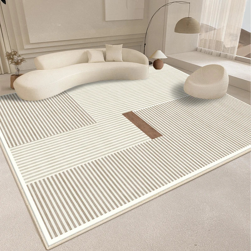 Modern Abstract Plush Floor Rug for Living Room & Bedroom - Thick Fluffy Carpet