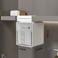 Clear Pull-Out Bathroom Storage Box for Cotton Swabs & Pads - No-Drill Organizer
