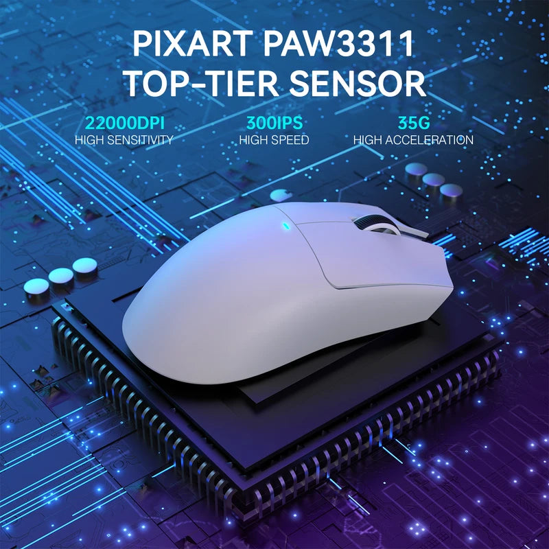 Wireless Gaming Mouse with RGB Backlight 22K DPI Optical Sensor – Lightweight