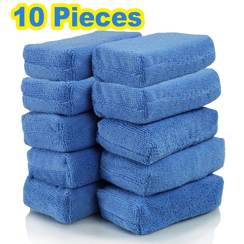 Microfibre Car Wax Applicator Pads for Polishing and Detailing - Pack of 2/10