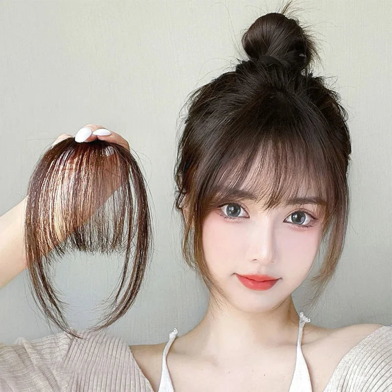 Clip-In Fake Bangs Hair Extension Synthetic Fringe for Face Face-Shaping Women