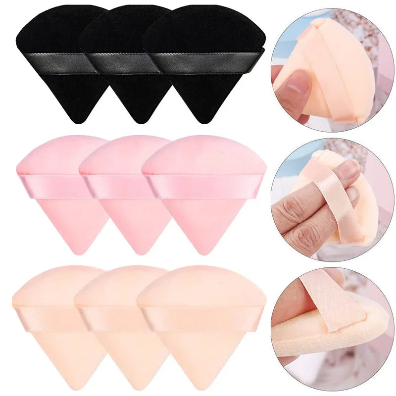 Makeup Powder Puff Set - Washable Velvet Face Blenders for Foundation & Concealer