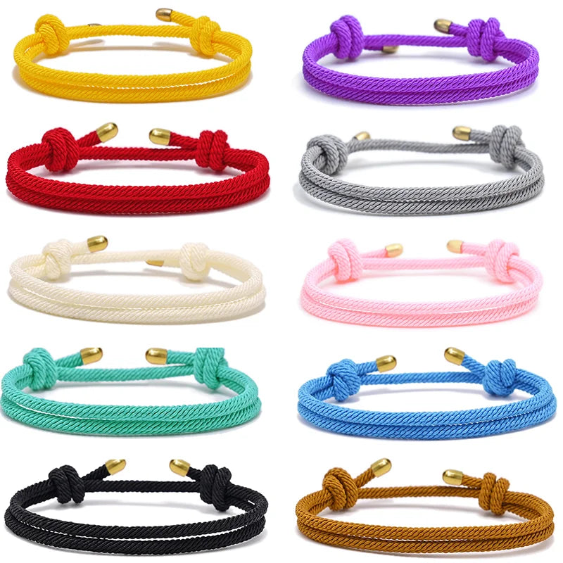 5PCS Adjustable Rope Bracelets Handmade Woven Jewelry Set for Men Women Couples