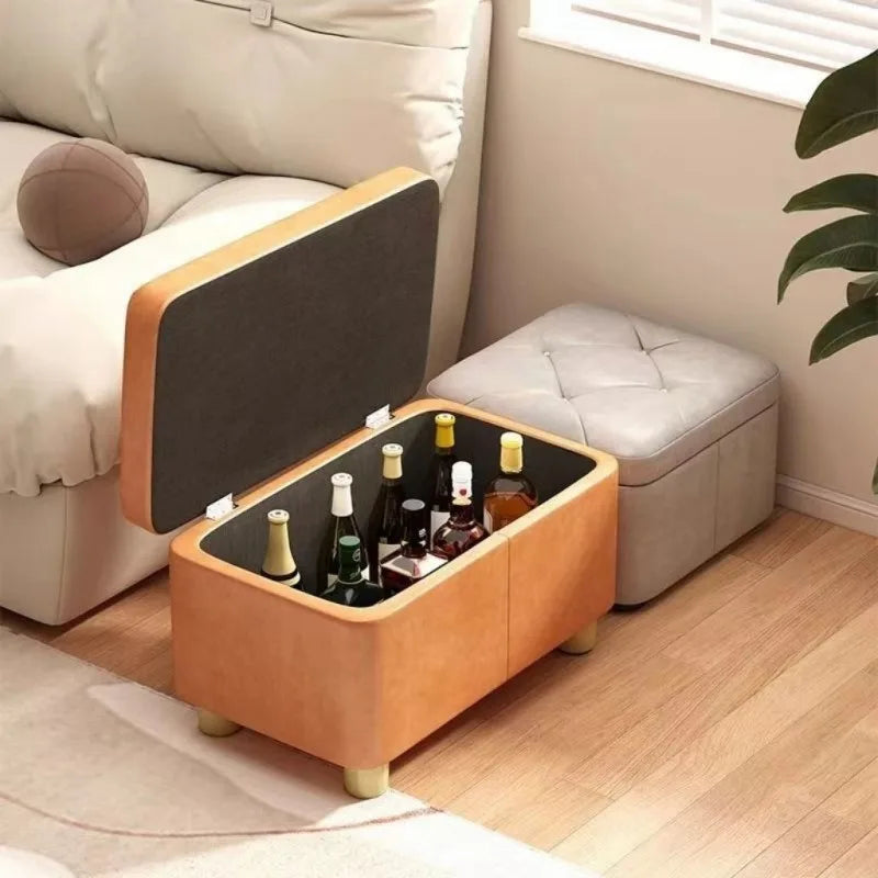 Multifunctional Storage Low Stool for Home Living Room Entryway - Small Bench