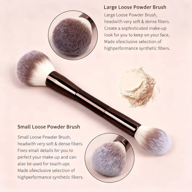 5-Piece Makeup Brush Set with Double-Ended Kabuki Contour Blending Tools