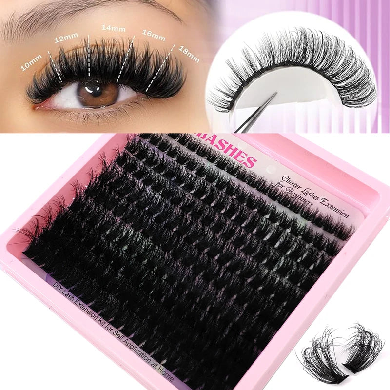 Fluffy Lash Clusters 10-18mm DIY Eyelash Extensions — Mixed Styles & Curl Options