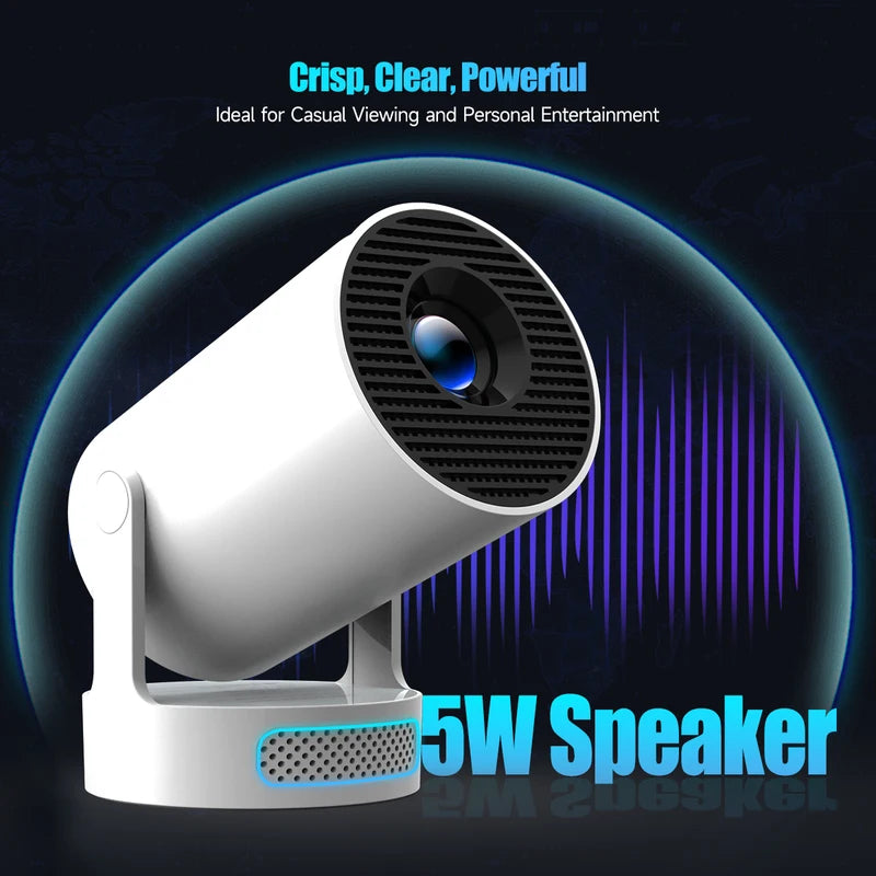 Mini 8K 720P Projector with 8000 Lumens WiFi Bluetooth Android 14 Home Theater