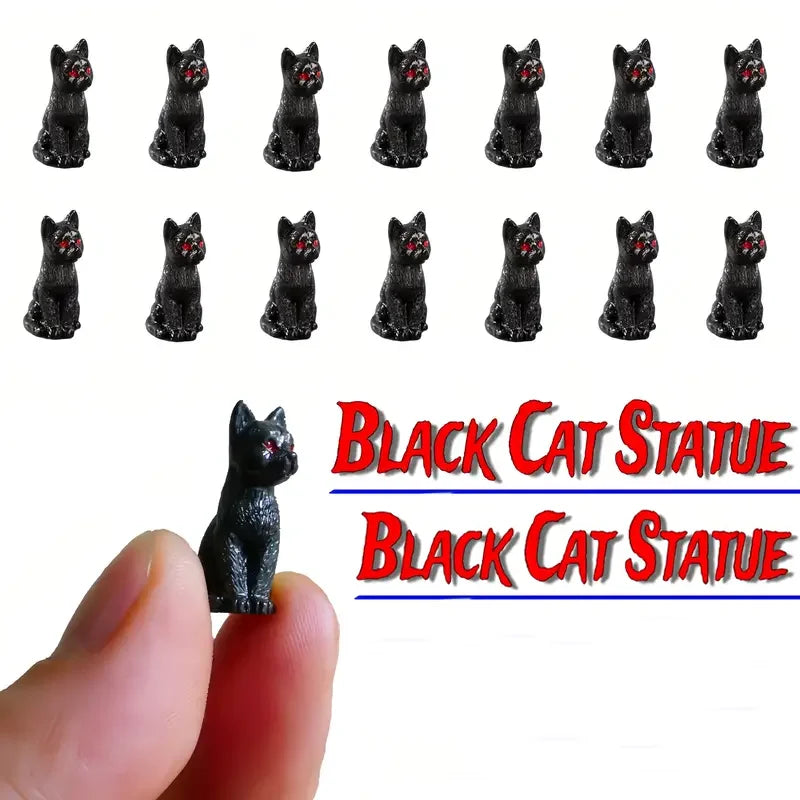 Halloween Black Cat Resin Figurine Ornaments for DIY Crafts & Home Decor