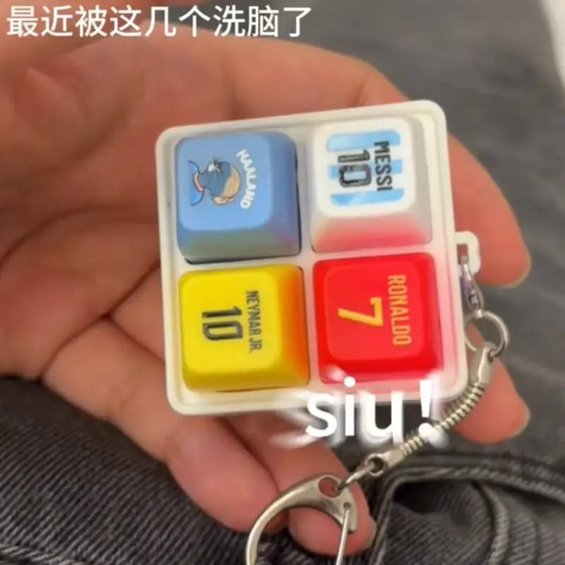 Soccer-Themed Keychain with Light-Up Buttons & Sound - Fun Gift for Teens & Adults