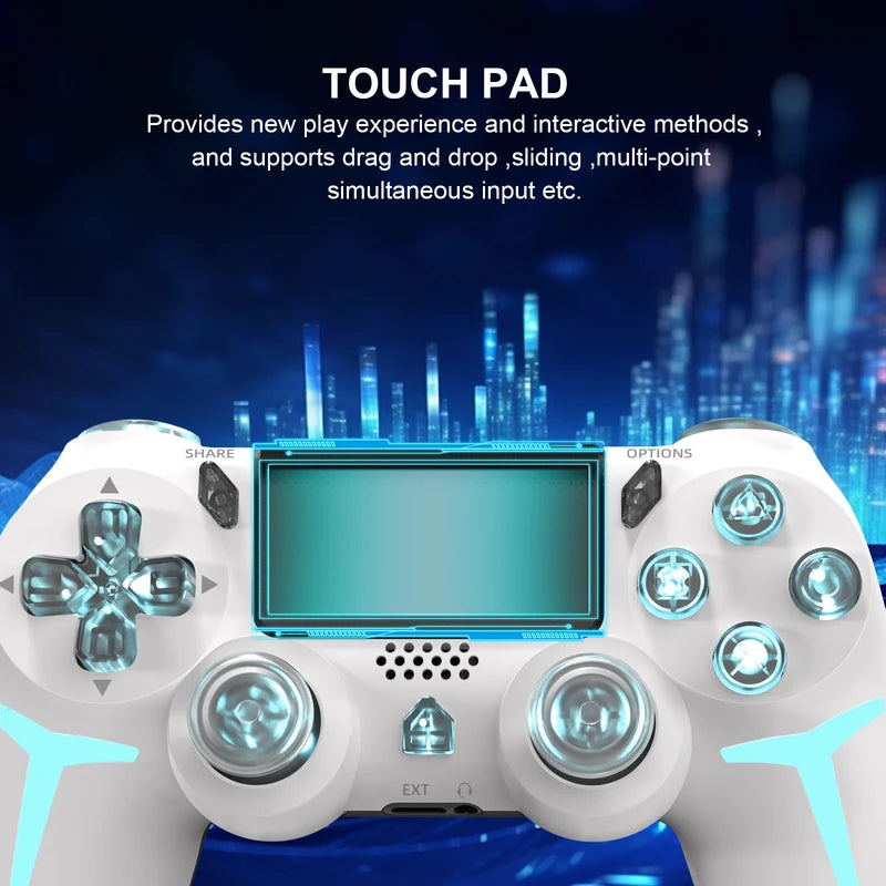 Wireless Game Controller for PS4, PS3, PC with RGB Lighting & Bluetooth