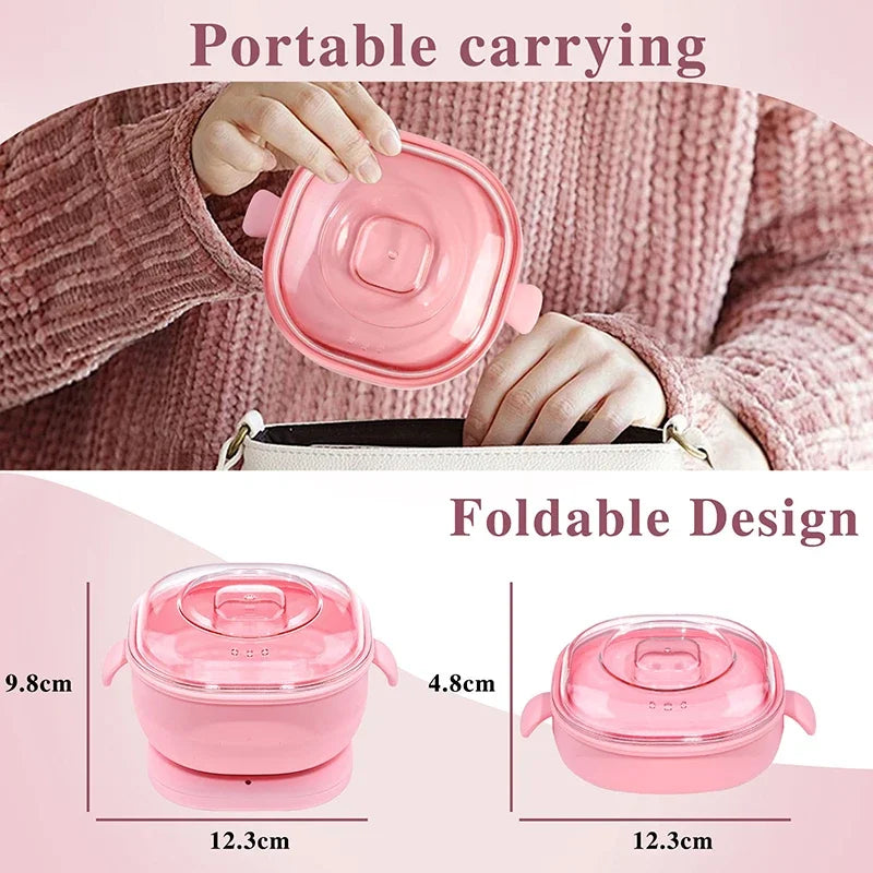 Foldable Silicone Wax Heater Kit for Body Hair Removal with 400cc Pot