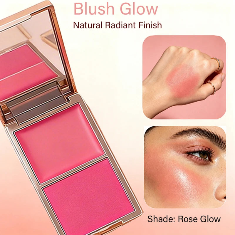 2-in-1 Gold-Plated Matte Waterproof Blush Cream for Face & Cheeks - Long Lasting Makeup
