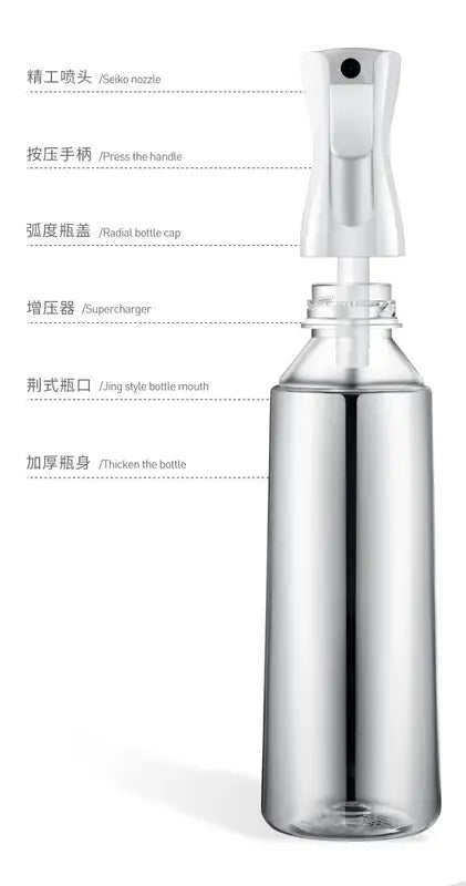 Refillable Hair Spray Bottle with Continuous Mist Watering Can for Salon and Hair Styling