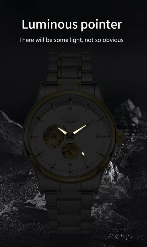 Men's Automatic Mechanical Watch Luxury Waterproof Skeleton Business Gift