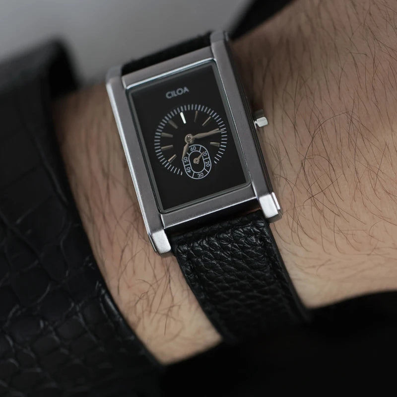 Men's Retro Waterproof Luxury Business Watch - Square Dial, High-Quality