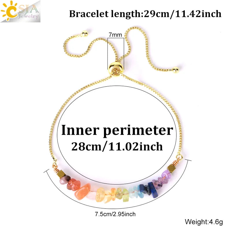 Healing Chakra Crystal Bracelet with Natural Stones for Women