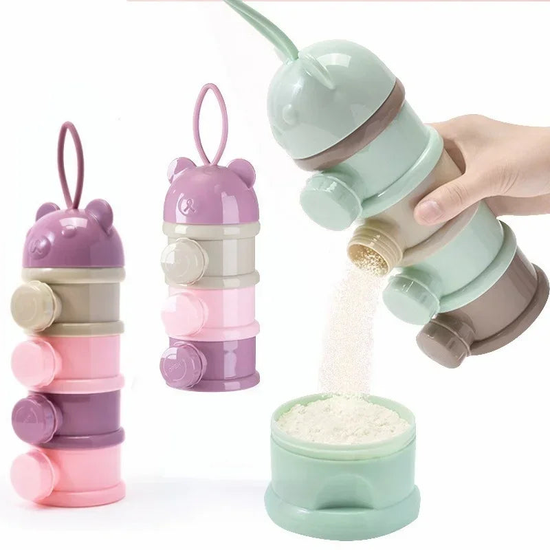 Baby Food Storage Box 3/4 Layer Portable Toddler Snack Container Milk Powder Cup