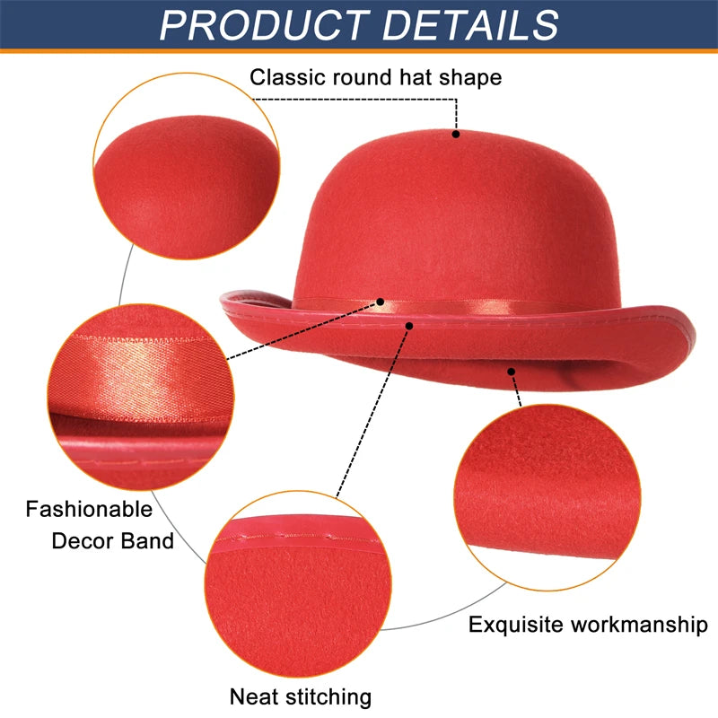 Unisex Magician Top Hat for Parties and Costumes - Black or Red