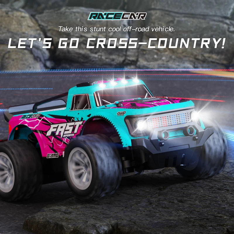High-Speed 1:16/1:20 Off-Road RC Car with LED Lights and 2WD Climbing Vehicle
