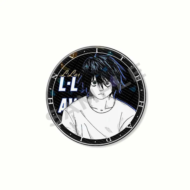 Anime Death Note Button Pins Set - Light Yagami & Ryuk Round Brooches for Cosplay & Accessories