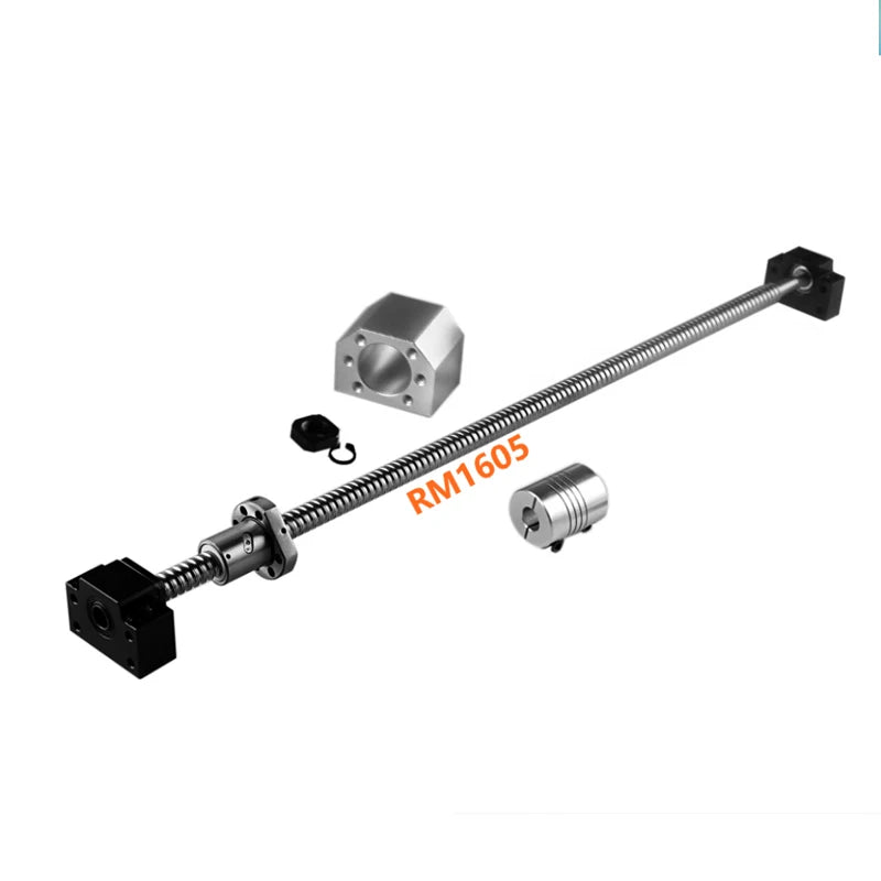CNC Ballscrew Kit 1605 C7 End Machined Length 250-1550mm with Nut Housing & Coupler