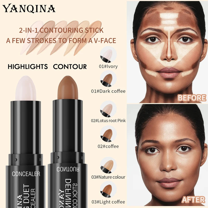 Dual-Ended Face Contour & Highlight Stick for Beginners - Matte Sculpting Pen