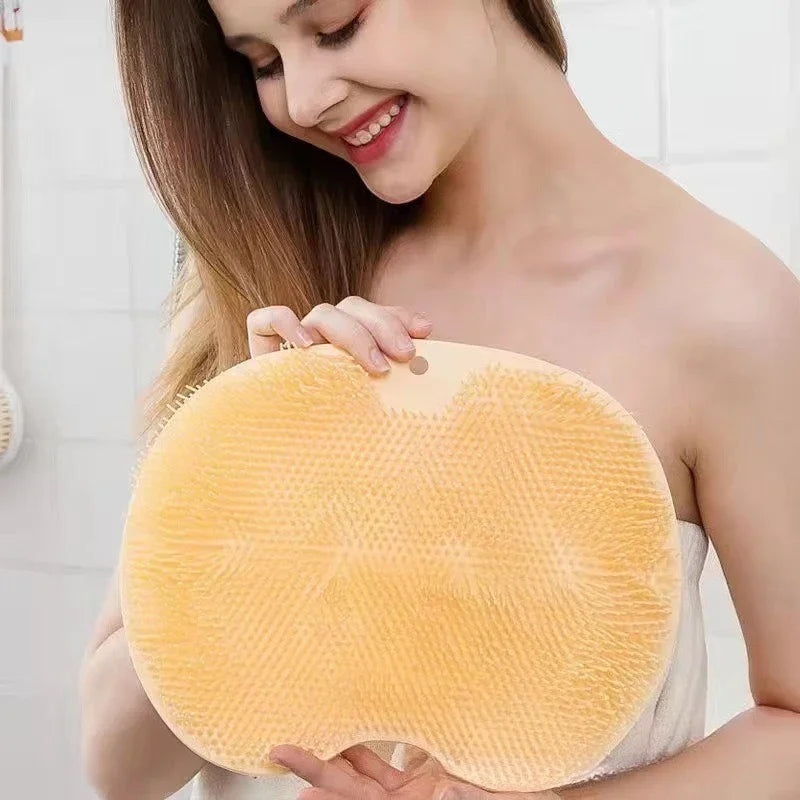 Silicone Shower Mat Non-slip Foot Bath Exfoliating Foot Pad with Sucker
